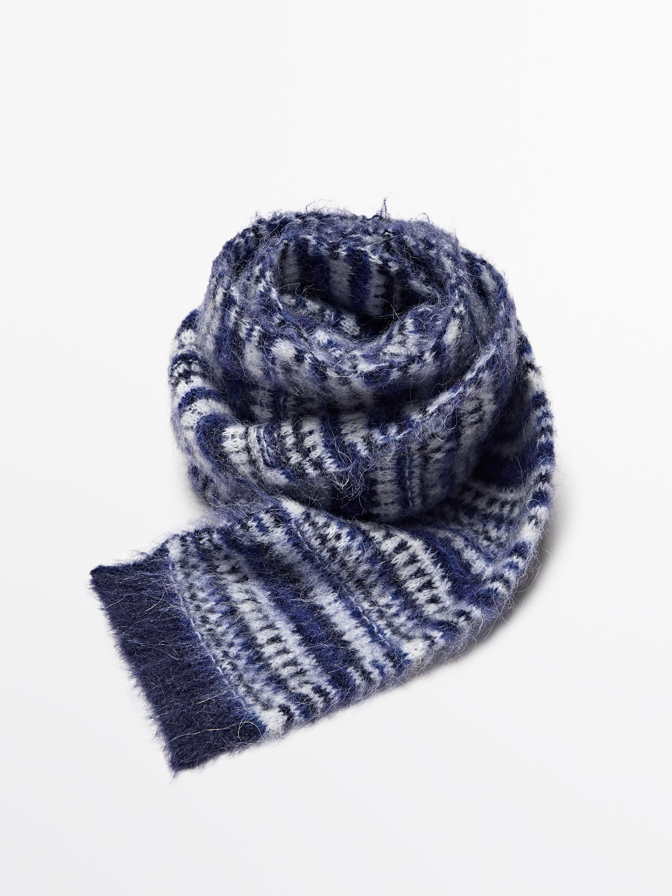 Fine alpaca blend jacquard scarf